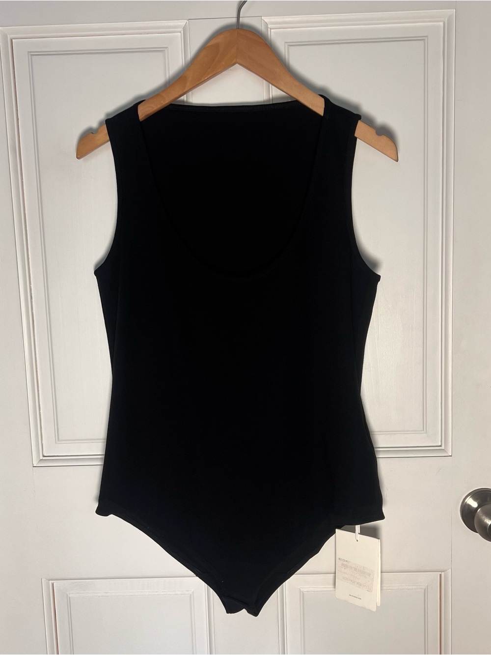 Gia Studios Scoop Neck Black Sleeveless Bodysuit - Women
